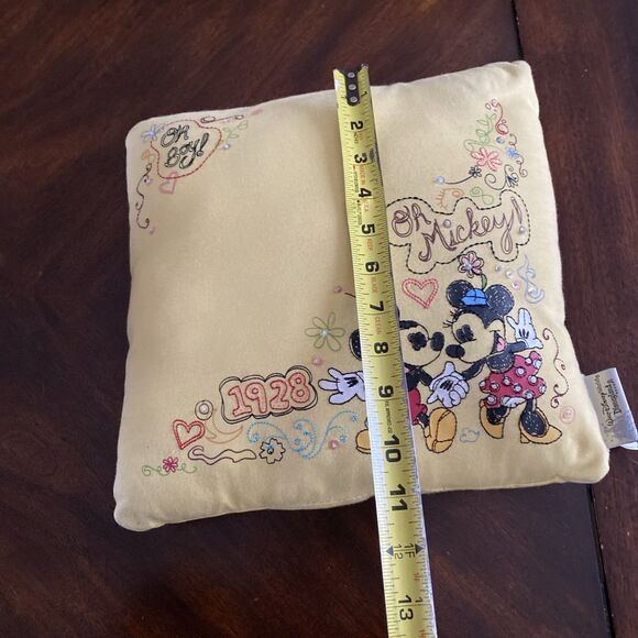 Walt Disney World Resort Oh Boy Mickey & Minnie Mouse Throw Pillow Yellow 11" - Picture 15 of 16